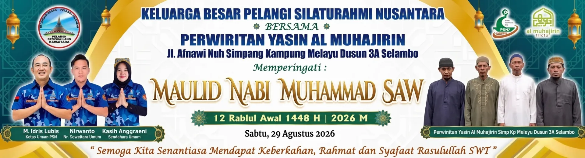 Peringati Maulid Nabi 1448 H, DPP PSN Bersama Perwiritan Yasin Al Muhajirin Santuni Anak Yatim